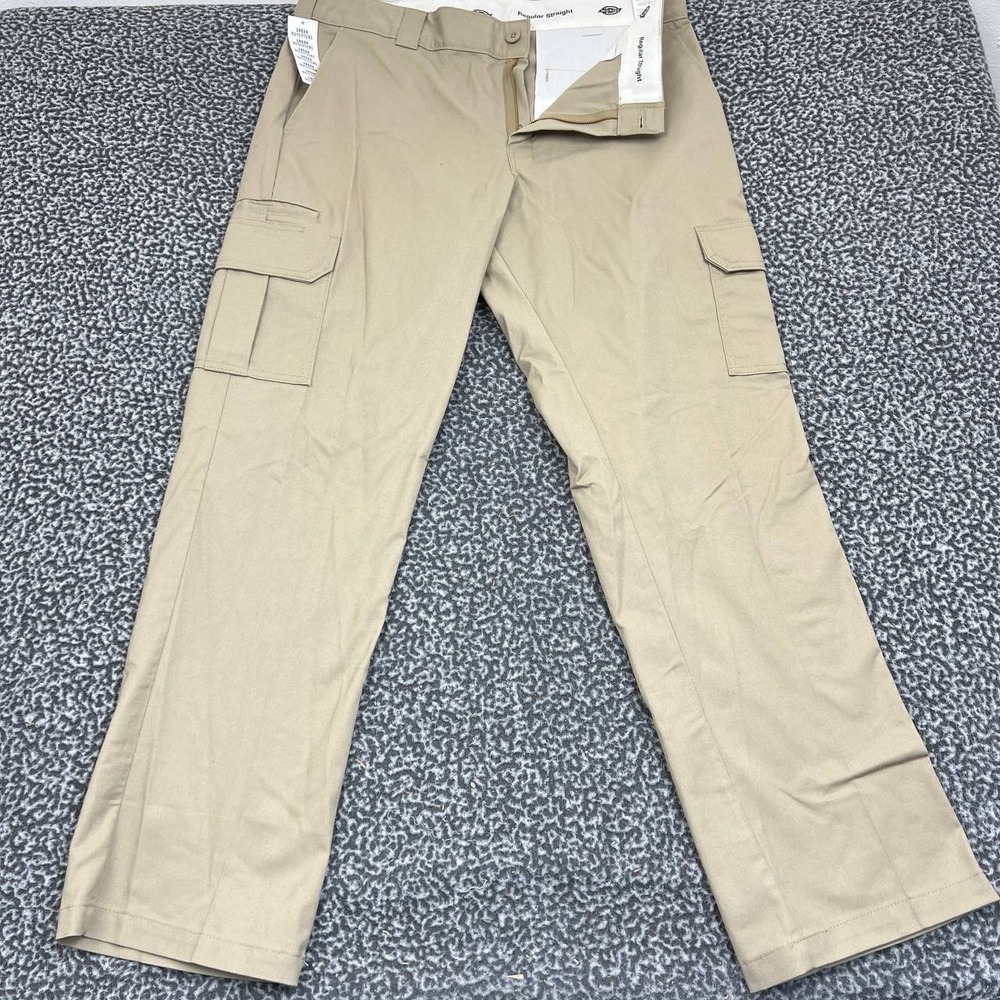 Dickies Cargo Pants Men 36x32 Beige Regular Fit Pockets Outdoor Adult‎ New